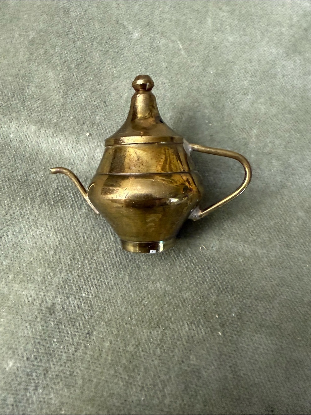 Vintage Miniature Brass Decorative Teapot Accent for play houses